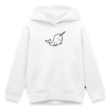 narwhal - Kids Premium Organic Hoodie - white - Front - AI Model Kid Female (0cm)