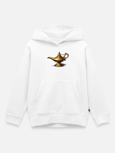 Goldene Öllampe Ornament - Kinder Premium Organic Hoodie - Weiß