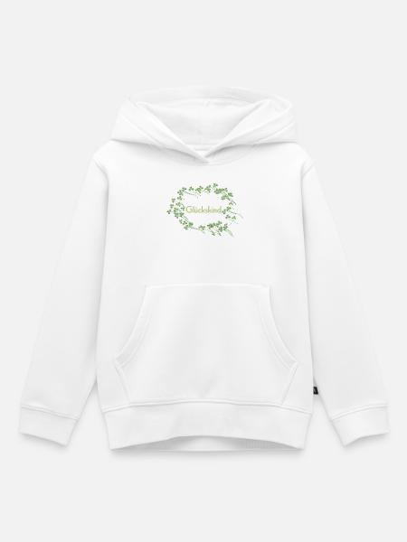 Glueckskind - Kinder Premium Organic Hoodie - Weiß