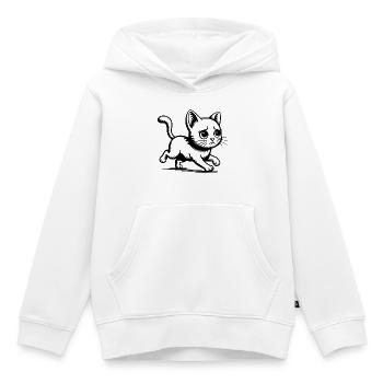 Rennende Katze Laufen Rennen Baby Kätzchen - Kinder Premium Organic Hoodie - Weiß - Vorne - AI Model Kid Female (0cm)