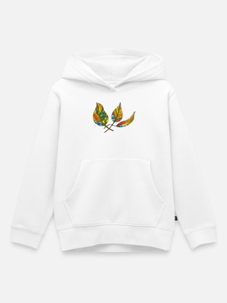 Blätter - Kinder Premium Organic Hoodie - Weiß