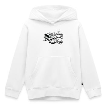 repas - Sweat Premium à capuche enfant bio - blanc - Devant - AI Model Kid Female (0cm)