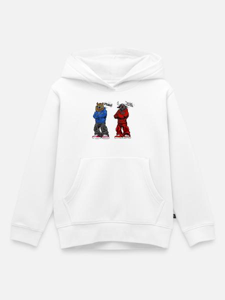 Bullen-Trader Duo - Kinder Premium Organic Hoodie - Weiß