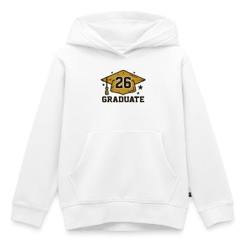 Doktorhut 26 Graduate Logo - Kids Premium Organic Hoodie - white - Front - AI Model Kid Female (0cm)
