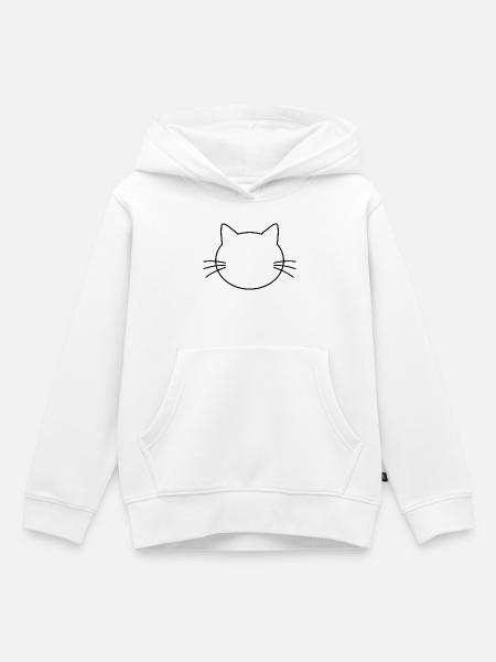 Katzenkopf - Kinder Premium Organic Hoodie - Weiß