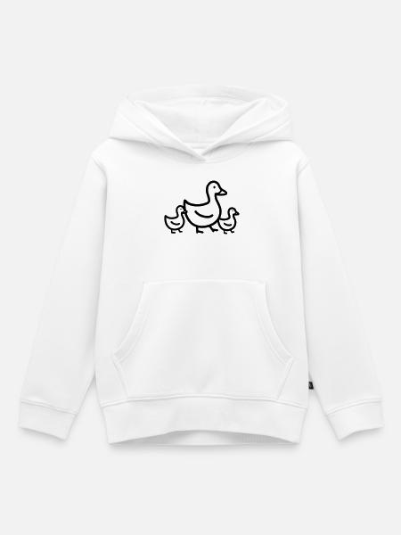 Entenfamilie - Kinder Premium Organic Hoodie - Weiß