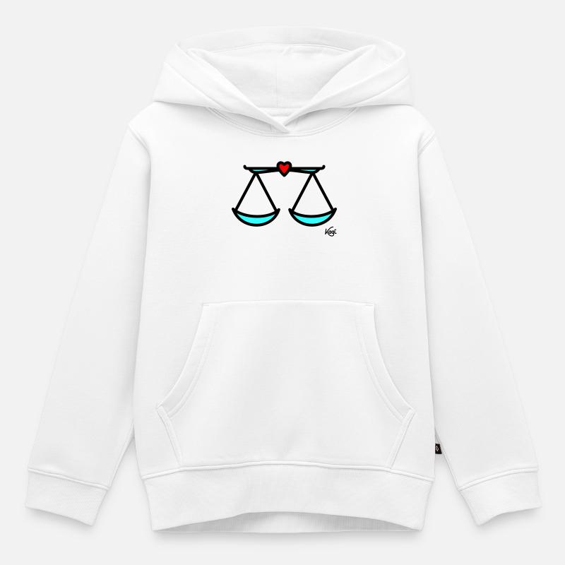 Grande échelle - Sweat Premium à capuche enfant bio - blanc