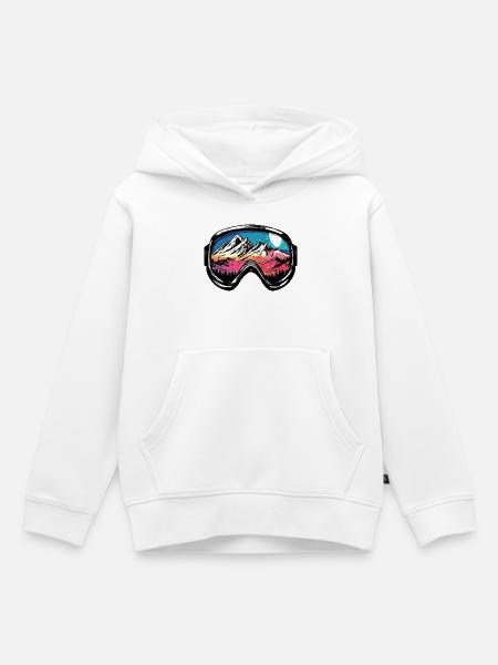 Skibrille Berge Ski - Kinder Premium Organic Hoodie - Weiß