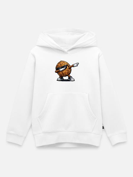 Dabbing Walnuss - Kinder Premium Organic Hoodie - Weiß