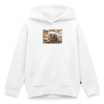Straussenküken im Nest mit Eierschalen - Kinder Premium Organic Hoodie - Weiß - Vorne - AI Model Kid Female (0cm)