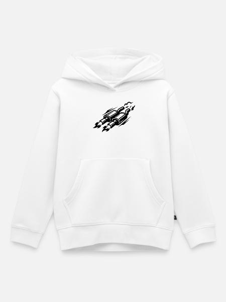 Auspuff Tuning Bost Symbol - Kinder Premium Organic Hoodie - Weiß
