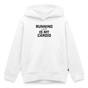 Running Late Is My Cardio Saying - Kids Premium Organic Hoodie - white - Front - AI Model Kid Female (0cm)