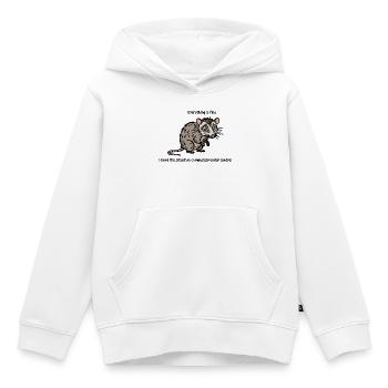 Sarcastic Opossum - Everything is fine - Kids Premium Organic Hoodie - white - Front - AI Model Kid Female (0cm)