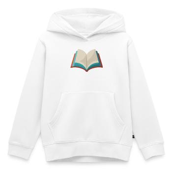 Livre ouvert - Sweat Premium à capuche enfant bio - blanc - Devant - AI Model Kid Female (0cm)