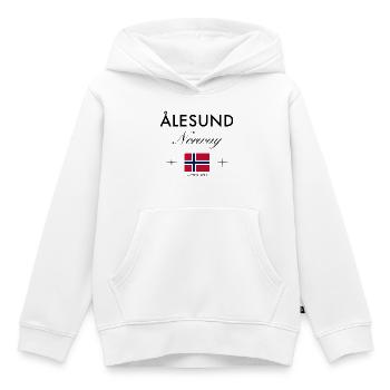 Ålesund Norwegen Koordinaten Reise Souvenir - Kinder Premium Organic Hoodie - Weiß - Vorne - AI Model Kid Female (0cm)