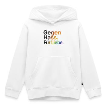 Against Hate For Love for Women & Men CSD - Kids Premium Organic Hoodie - white - Front - AI Model Kid Female (0cm)