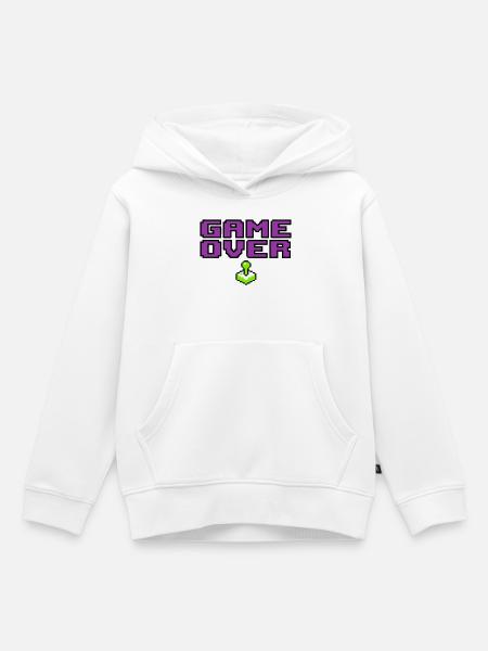 Game Over Pixel Logo - Kinder Premium Organic Hoodie - Weiß