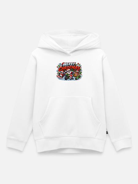 Merry Christmas - Kinder Premium Organic Hoodie - Weiß