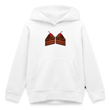 Doppelte Schokoladentorte mit Kirsche - Kinder Premium Organic Hoodie - Weiß - Vorne - AI Model Kid Female (0cm)