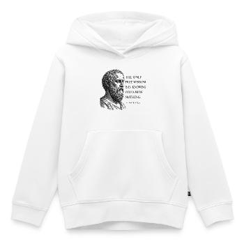 Sokrates' wahre Weisheit - Kinder Premium Organic Hoodie - Weiß - Vorne - AI Model Kid Female (0cm)