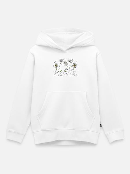 Blumen - Kinder Premium Organic Hoodie - Weiß