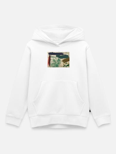Erdfarbene Abstraktbild - Kinder Premium Organic Hoodie - Weiß
