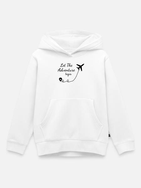 Reisen - Let The Adventure Begin - Reiselust - Kinder Premium Organic Hoodie - Weiß