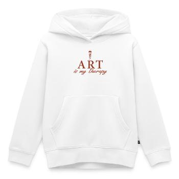 Kunst ist meine Therapie – Kreativ & Künstler - Kinder Premium Organic Hoodie - Weiß - Vorne - AI Model Kid Female (0cm)
