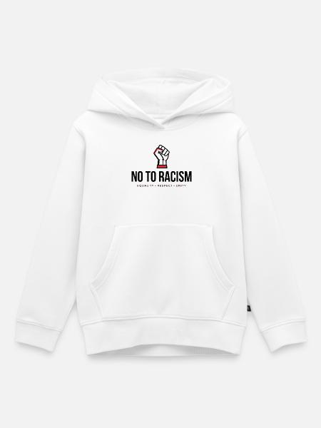 Nein zu Rassismus! *Gehetzte Faust* - Kinder Premium Organic Hoodie - Weiß