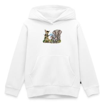 Bunny Punk Tierpfleger — Wasserhelden Elefant  - Kinder Premium Organic Hoodie - Weiß - Vorne - AI Model Kid Female (0cm)