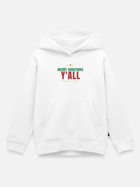 Merry Christmas Y'all – Buffalo Plaid - Kinder Premium Organic Hoodie - Weiß