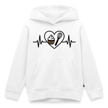 Pâtisserie Coeur Fouet Dessert Sucré - Sweat Premium à capuche enfant bio - blanc - Devant - AI Model Kid Female (0cm)