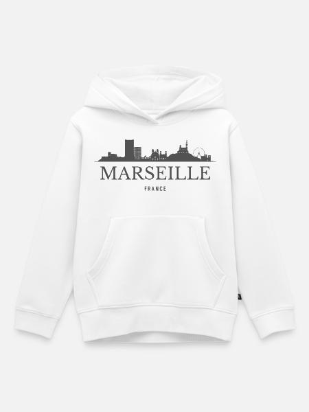 Marseille, Frankreich, Marseille Skyline - Kinder Premium Organic Hoodie - Weiß