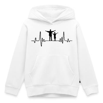 Vater und Sohn Herzschlag Geschenk Vater Sohn - Kinder Premium Organic Hoodie - Weiß - Vorne - AI Model Kid Female (0cm)