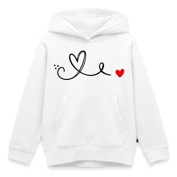 Ligne Herz Schnoerkel - Sweat Premium à capuche enfant bio - blanc - Devant - AI Model Kid Female (0cm)