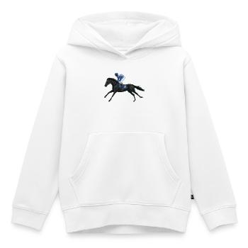 Black Racehorse - Kinder Premium Organic Hoodie - Weiß - Vorne - AI Model Kid Female (0cm)