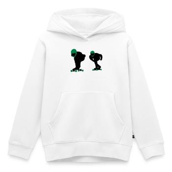 longboard - Sweat Premium à capuche enfant bio - blanc - Devant - AI Model Kid Female (0cm)