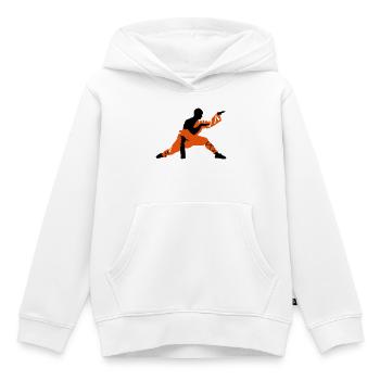 Kung fu - Sweat Premium à capuche enfant bio - blanc - Devant - AI Model Kid Female (0cm)
