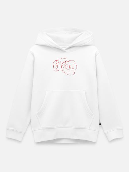 kamera - Kinder Premium Organic Hoodie - Weiß