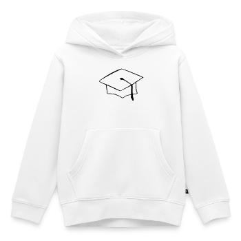 Chapeau de fin d’année - Sweat Premium à capuche enfant bio - blanc - Devant - AI Model Kid Female (0cm)