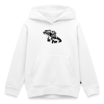 Vache noire - Sweat Premium à capuche enfant bio - blanc - Devant - AI Model Kid Female (0cm)