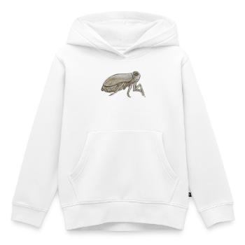 Croquis à l’encre de cigale en tons terreux - Sweat Premium à capuche enfant bio - blanc - Devant - AI Model Kid Female (0cm)