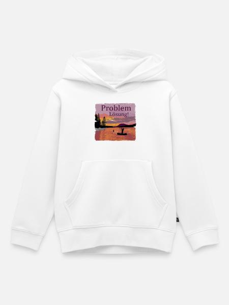Problem Lösung Angeln - Kinder Premium Organic Hoodie - Weiß