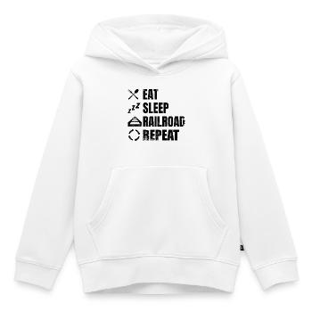 Horaires des cheminots. - Sweat Premium à capuche enfant bio - blanc - Devant - AI Model Kid Female (0cm)