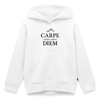 Carpe Diem - Kids Premium Organic Hoodie - white - Front - AI Model Kid Female (0cm)