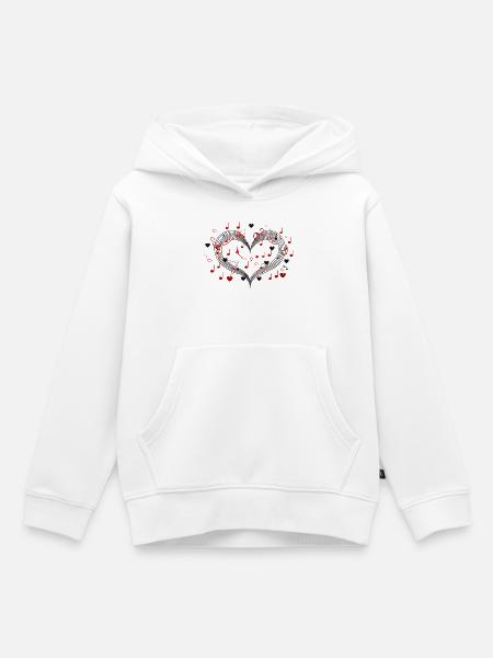 Ich liebe Musik - Kinder Premium Organic Hoodie - Weiß