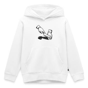 Fleisch schneiden - Kinder Premium Organic Hoodie - Weiß - Vorne - AI Model Kid Female (0cm)