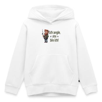 Ich angle, also bin ich! - Angler - Kinder Premium Organic Hoodie - Weiß - Vorne - AI Model Kid Female (0cm)