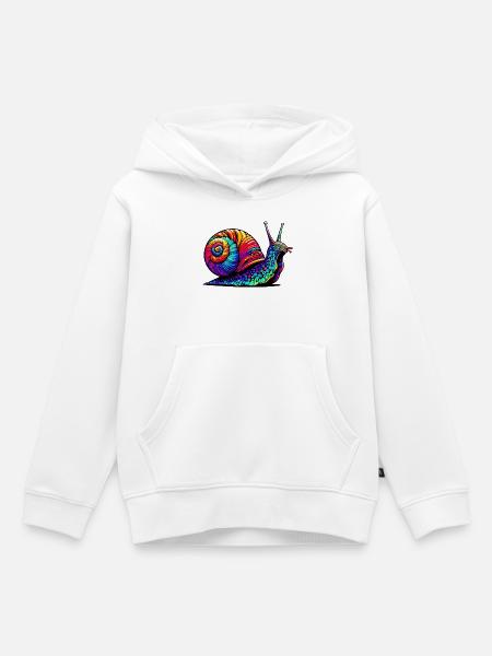 Schnecke - Kinder Premium Organic Hoodie - Weiß