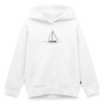 Voilier 2 - Sweat Premium à capuche enfant bio - blanc - Devant - AI Model Kid Female (0cm)